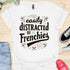 Easily distracted by frenchies - V5 - Baseball Text T-Shirt